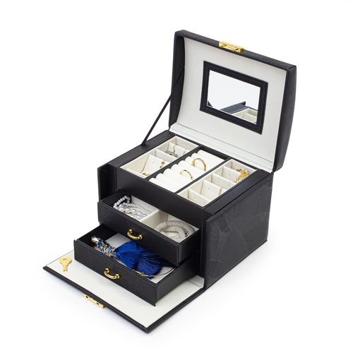 Kuferek Na Biżuterię Z Lusterkiem Pojemna Szkatułka Do Przechowywania na Arena.pl