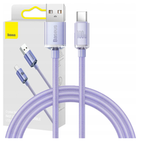 Kabel USB do USB-C Baseus Crystal Shine, 100W, 2m (fioletowy)