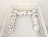 Ochraniacz wałek do łóżeczka niemowlęcego - woodland olive