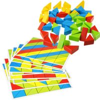 Duże drewniane klocki mozaika geometryczna układanka