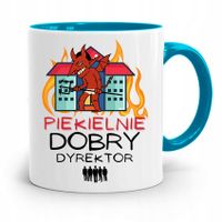 Dla Dyrektora Kubek Błękitny Piekielnie Dobry Z Nadrukiem Ze Zdjęciem