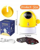 Lampka nocna z projektorem i zegarem - żółty/złoty