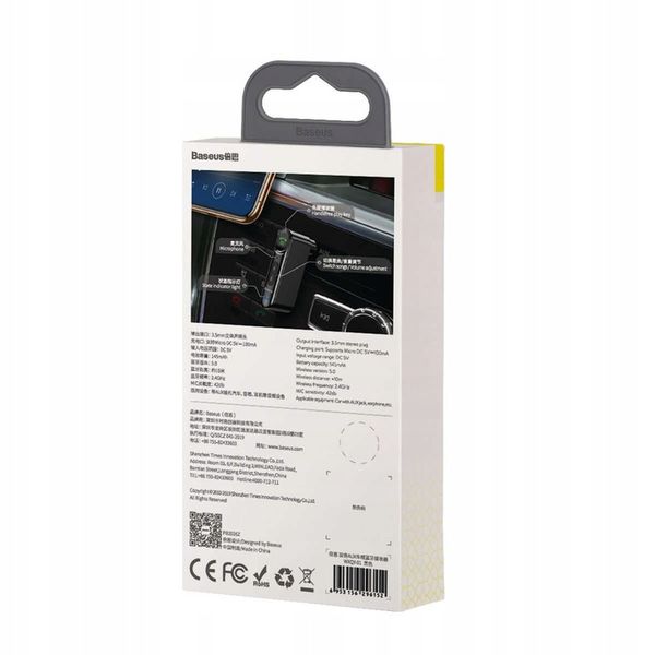 Baseus Transmiter Odbiornik Audio AUX Bluetooth 5.0 do auta zdjęcie 2