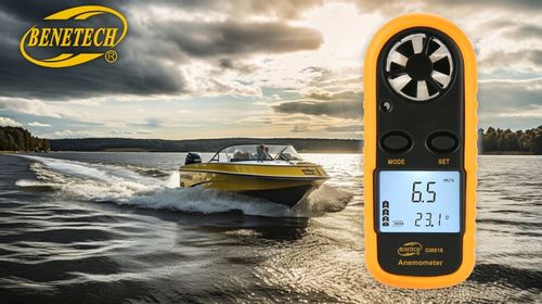 Anemometr Wiatromierz Miernik Prędkości Wiatru i Pomiar Temperatury LCD na Arena.pl