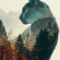 Plakat 100x100cm Koci Duch Lasu