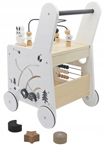 CHODZIK DREWNIANY PCHACZ KOSTKA EDUKACYJNA 6w1 SORTER LICZYDŁO STOLIK EDU na Arena.pl