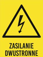 Tablica informacyjna Zasilanie dwustronne grawer piktogram 20x15 duży wybór