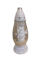 Znicz Wielkanocny biały z baziami złote dodatki Maxpol 28 cm