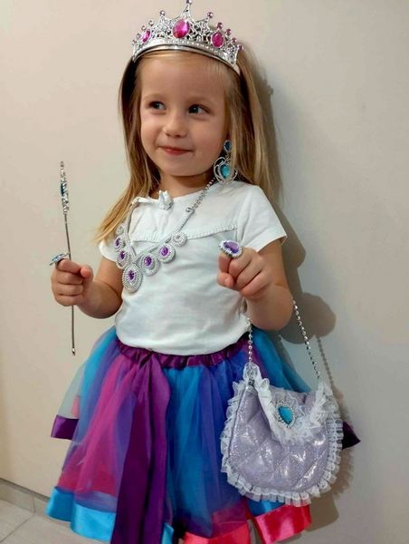 Kostium strój królowa księżniczka korona torebka 9 elementów zdjęcie 8