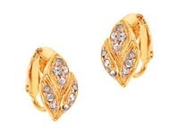 klipsy z kryształowe listki (e4240au)