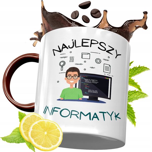 Kubek Bordowy Dla Informatyka Na Urodziny Prezent Z Nadrukiem Ze Zdjęciem zdjęcie 1