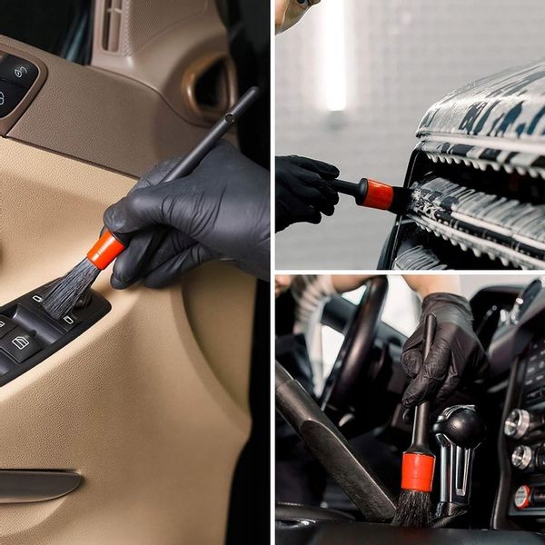 5X PĘDZLE PĘDZELKI DETAILINGOWE ZESTAW DO CZYSZCZENIA + ŚCIERECZKA ZESTAW zdjęcie 6