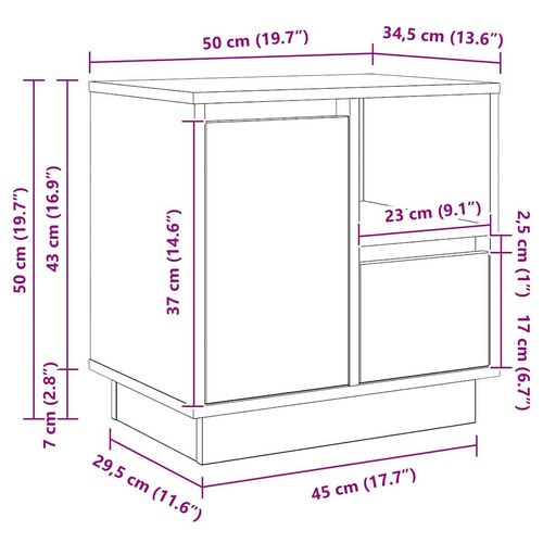 Szafka Nocna z szufladą z dąb artisan 50 x 34.5 x 50 cm na Arena.pl
