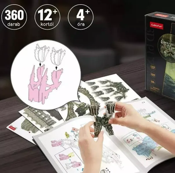 Puzzle 3D 360 elementów. Latający Holender (wersja LED) zdjęcie 7