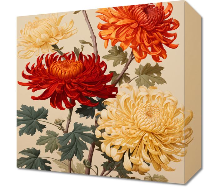 Obraz 30x30cm Tańczące Chryzantemy zdjęcie 1