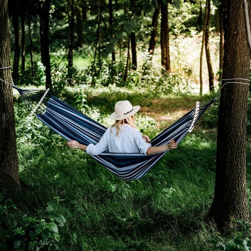 HAMAK Ogrodowy 2 Osobowy HUŚTAWKA XXL 200x150cm 2 Liny Pasy Haki Pokrowiec na Arena.pl
