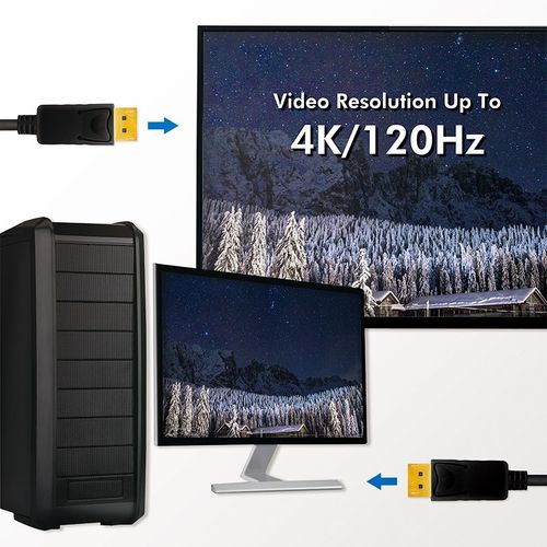 Kabel DisplayPort 1.4 8K 1m Czarny, DP-DP M/M TLY_109269 na Arena.pl
