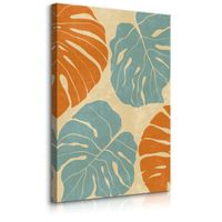 Obraz Do Sypialni Kolorowe Liście Monstery Natura Styl Boho 40cm x 50cm