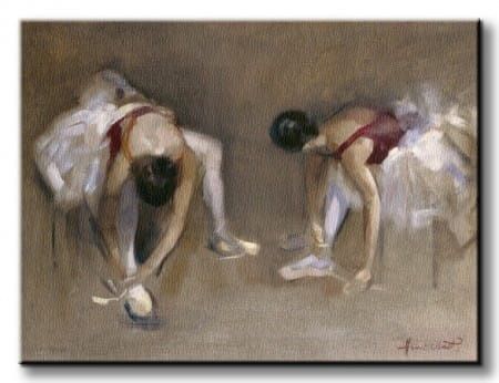 Baletnica Getting Ready - Obraz na płótnie 80x60 cm na Arena.pl