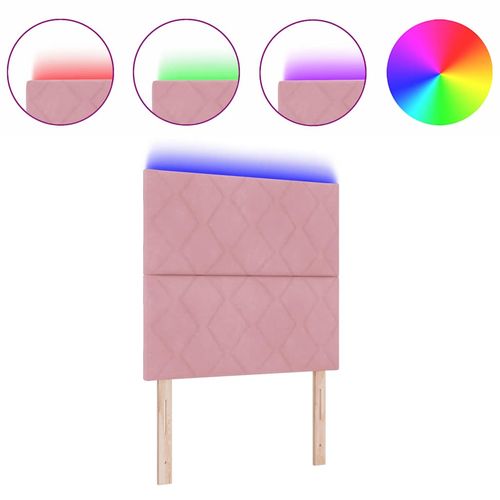 Wezgłowie LED Ze LED Lights Geometric Różowy 100 cm Aksamit na Arena.pl