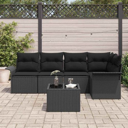 Zestaw Sof na Ogród 6 pcs 242.5 x 132.5 x 85 cm Polirattan na Arena.pl
