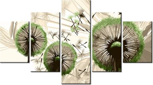 75CM 120 OBRAZ 5 ELEM DMUCHAWCE ZIELENI ŚCIENNY DRUK na Arena.pl