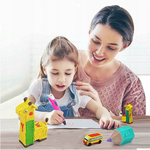 DŁUGOPIS 3D DRUKARKA DLA DZIECI / MEGA ZESTAW FILAMENT WKŁADY KOLOROWE 210M na Arena.pl