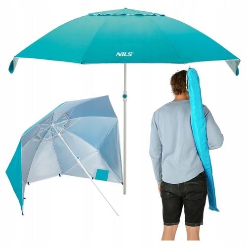 Parasol Plażowy Ogrodowy Duży Składany Parawan Filtr UV Z Pokrowcem NILS na Arena.pl
