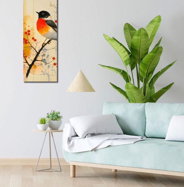 Obraz 30x90cm Jesienny Rudzik zdjęcie 2