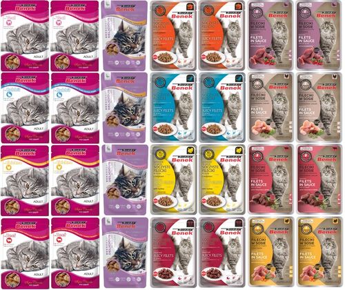 Benek Fileciki Saszetki dla kota 28x Mix Smaków Mokra Karma dla kota na Arena.pl
