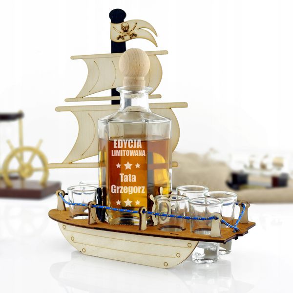 Prezent dla TATY Karafka STATEK MASZTOWIEC grawer NA DZIEŃ OJCA zdjęcie 2