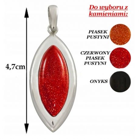 SREBRNY WISIOREK Z PIASKIEM PUSTYNI ONYKSEM PRÓBA SREBRA 925 na Arena.pl