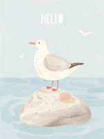 Plakat 60x80cm Wzory dla Dzieci, Dziewczynki i Chłopca - Mewa 2