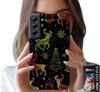ETUI DO SAMSUNG GALAXY S21 FE - RENIFER, PŁATEK ŚNIEGU, CHOINKA + SZKŁO