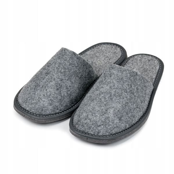 FILCOWE KAPCIE MĘSKIE SZARE PEŁNE KLAPKI DOMOWE zdjęcie 2