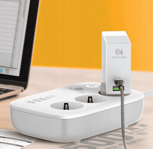 Listwa Zasilająca SMART WiFi Tuya Przedłużacz 3 AC 4 USB 2m Spacetronik na Arena.pl