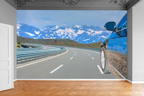 Fototapeta GÓRSKA DROGA WIDOK NA GÓRY AUTO 130x80 na Arena.pl