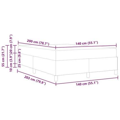 Ramka łóżka Ciemnoniebieski i biały 140 x 200 cm Aksamit na Arena.pl