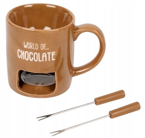 Kubek do Czekoladowego FOUNDE Podgrzewacz do czekolad ZESTAW z Widelczykami na Arena.pl