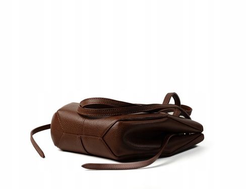 Torebka Damska Shopperka ze Skóry Naturalnej Klasyczna Cognac na Arena.pl