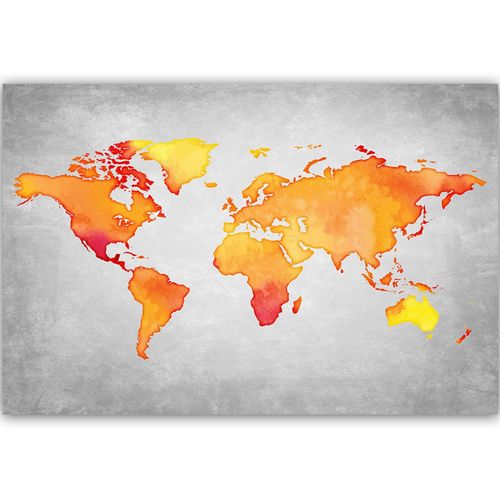 Deco Panel, Pomarańczowa mapa świata 60x40 na Arena.pl