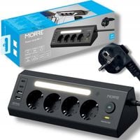 Listwa zasilająca narożna 4xAC + 2x USB-A + 2x USB-C, lampka, wyłącznik 2M