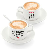 FILIŻANKA +SPODEK IMIONA DZIECI prezent DLA MAMY Dzień Matki