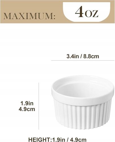 Zestaw 6 miseczek do sufletu 140 ml, białe na Arena.pl