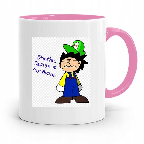 Kubek Różowy Grafika Graphic Design Is My Passion Z Nadrukiem Ze Zdjęciem na Arena.pl