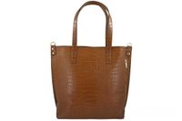 Duża torebka damska shopper - Brązowa jasna