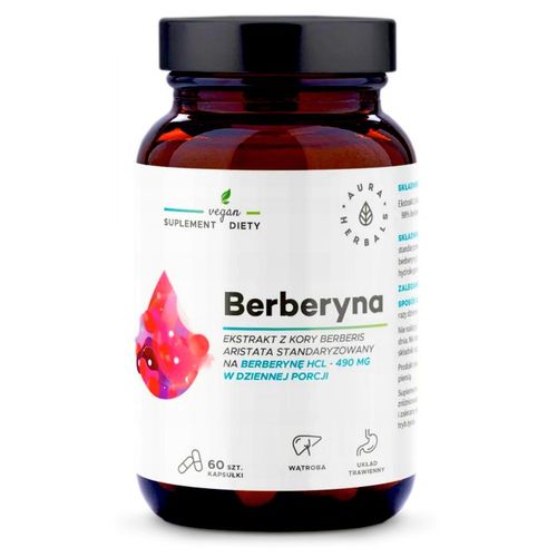 Aura Herbals Berberyna 490mg 60 kapsułek Berberis aristata na Arena.pl