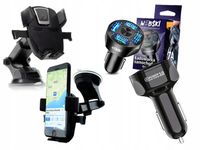 ZESTAW UCHWYT DO SZYBY DESKI SAMOZACISKOWY ŁADOWARKA SAMOCHODOWA 4xUSB 7A