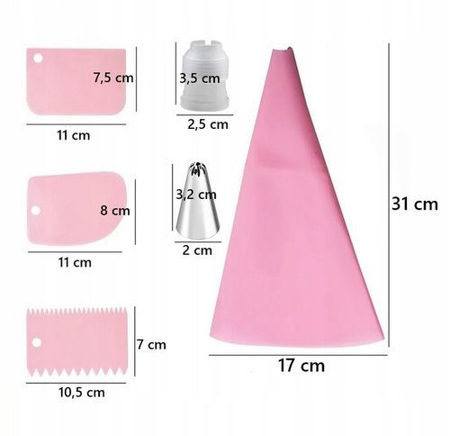 Tylki Cukiernicze 2x RĘKAW CUKIERNICZY DEKORATOR TORTÓW Skrobka Tortu 24 el na Arena.pl