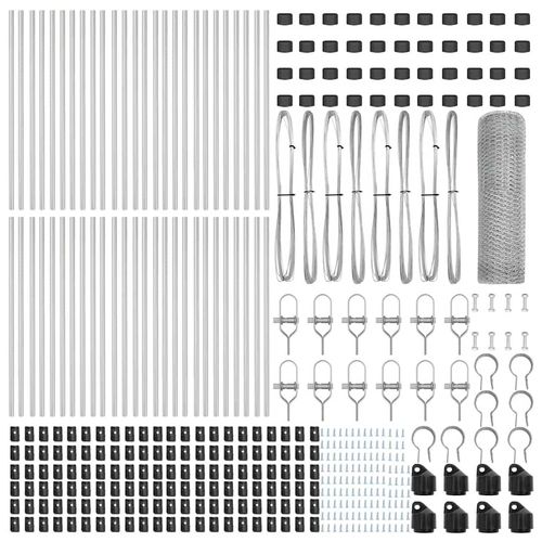 Ogrodzenie z słupkami Srebrny 0.5 x 100 m Stal pokryta PCV na Arena.pl